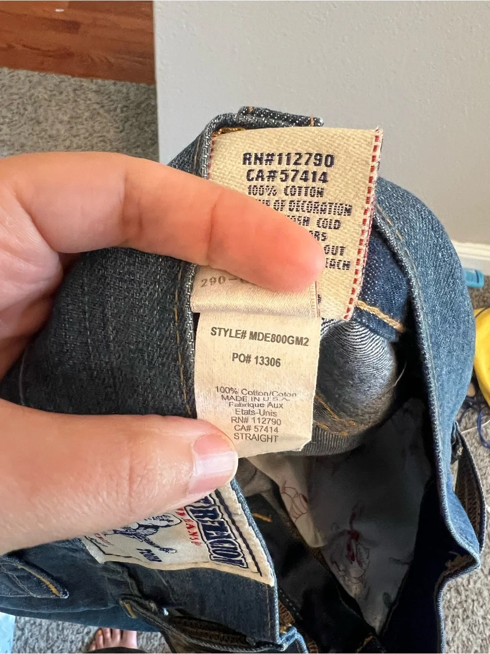 True Religion Vintage Section Straight Jeans, Made in USA—Y2K